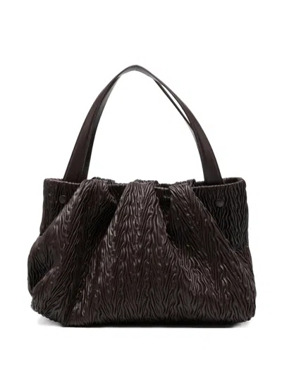Themoirè Textured Tote Bag In Brown
