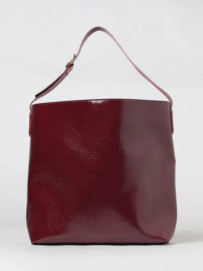Themoirè Themoir&egrave; Zoe Vegan Leather Shoulder Bag  With Removable Pouch In Burgundy