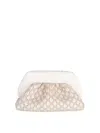 Themoirè Rectangular Suede Clutch Braided Strap In Neutral