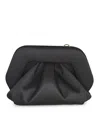 Themoirè Pleated Rectangular Soft Structure Clutch Bag In Black