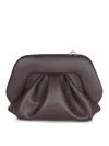 Themoirè Tia Vegan Ebony Clutch Bag With Shoulder Strap In Brown