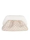 Themoirè Rectangular Suede Clutch Braided Strap In Neutral