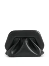 Themoirè Pleated Rectangular Soft Structure Clutch Bag In Black