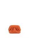 Themoirè Orange Vegan Clutch With Shoulder Strap