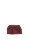 Themoirè Tia Clutch Bag In Plum Suede With Shoulder Strap