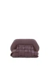 Themoirè Tia Clutch Bag In Plum With Woven Motif And Shoulder Strap