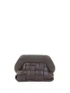 Themoirè Tia Ebony Clutch Bag With Woven Motif And Shoulder Strap