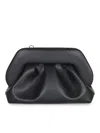 Themoirè Pleated Rectangular Soft Structure Clutch Bag In Black