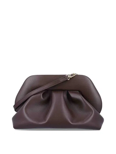 Themoirè Tia Clutch Bag In Brown