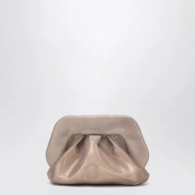 Themoirè Tia Clutch In Gold In Purple