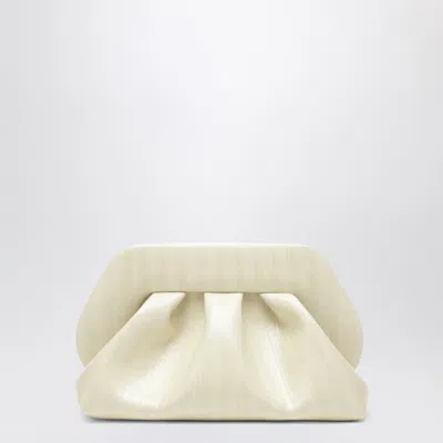 Themoirè Tia Clutch In Light Beige In Yellow