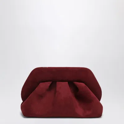 Themoirè Tia Clutch Plum Suede Effect In Burgundy