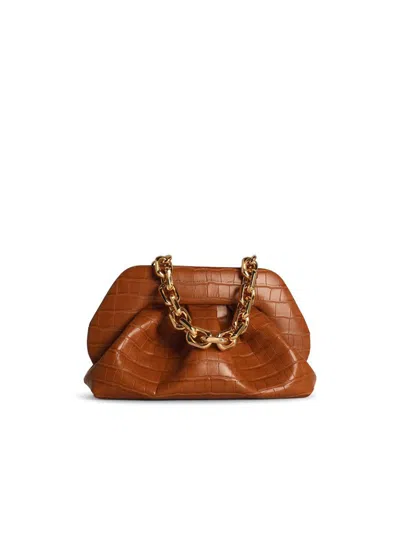 Themoirè 'tia Croco' Caramel Vegan Leather Bag In Brown