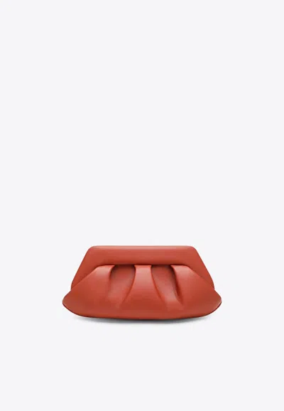 Themoirè Tia Faux Leather Clutch In Orange