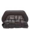 Themoirè Tia Ebony Clutch Bag With Woven Motif And Shoulder Strap In Brown