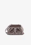 Themoirè Tia Laminated Faux Leather Clutch Bag In Silver