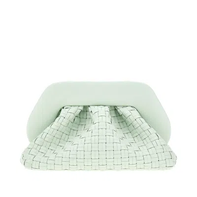 Themoirè 'tia' Micro Weaved Vegan Leather Clutch In Blue