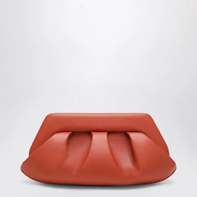 Themoirè Tia Orange Clutch In Red