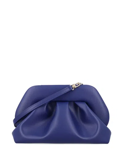 Themoirè Tia Pleated Clutch In Blue