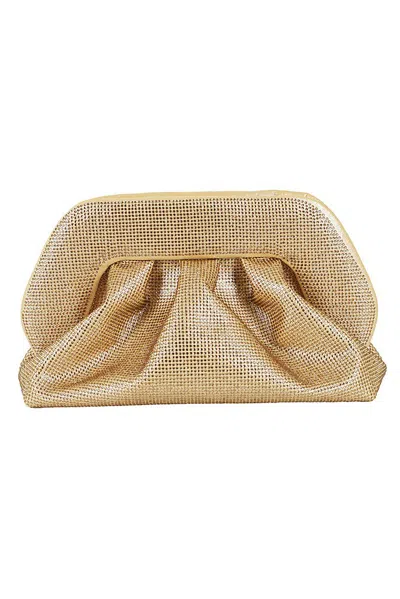 Themoirè Tia Ruched Bios Clutch Bag In Gold