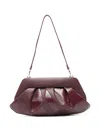 Themoirè Tia Ruched Clutch Bag In Burgundy