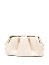 Themoirè Pleated Rectangular Clutch Top Handle In Neutral
