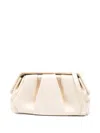 Themoirè Pleated Rectangular Clutch Top Handle In Neutral