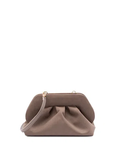 Themoirè `tia Suede` Clutch Bag In Brown