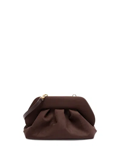 Themoire' `tia Suede` Clutch Bag In Brown