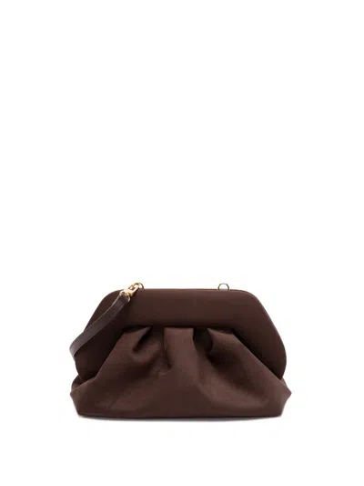 Themoirè `tia Suede` Clutch Bag In Brown