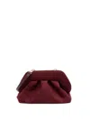 Themoirè Hand Clutch Bag In Bordeaux Tia Suede In Red