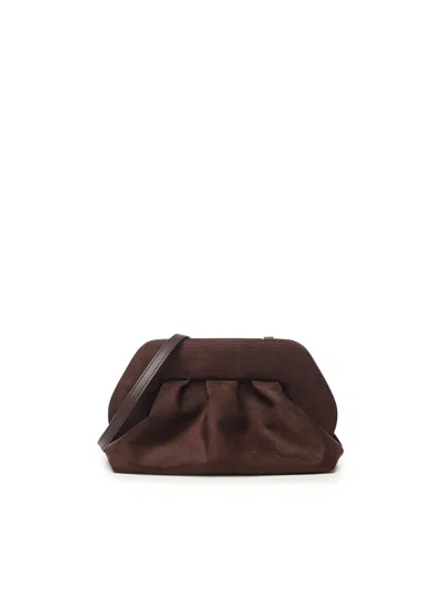 Themoirè Tia Suede Clutch In Black