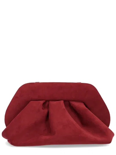 Themoirè Tia Suede Clutch In Bordeaux