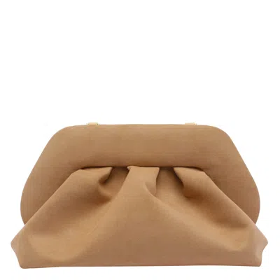 Themoirè Tia Suede Clutch In Sand