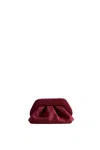 Themoirè Hand Clutch Bag In Bordeaux Tia Suede In Red