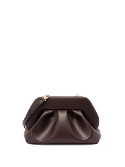 Themoirè `tia Vegan Fabric` Clutch Bag In Brown