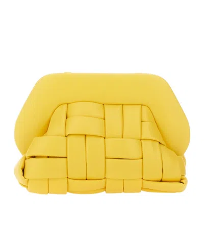 Themoirè Tia Weaved Clutch Bag In Yellow