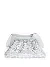 Themoirè Tia Weaved Laminated Shoulder Bag In Silver