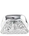 Themoirè Tia Weaved Laminated Shoulder Bag In Silver