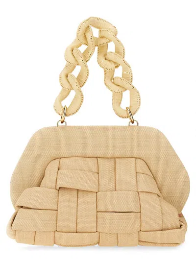 Themoirè "tia Weaved Straw" Bag In Beige