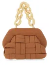 Themoirè Tia Weaved Straw Clutch In Brown