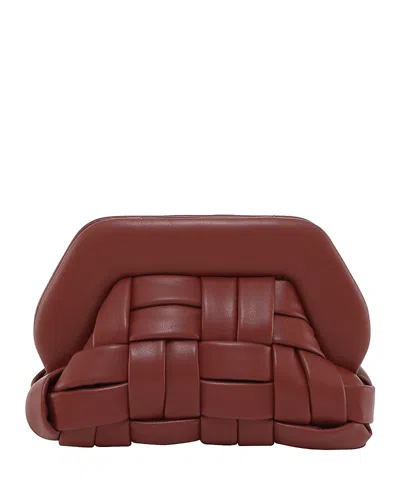 Themoirè Themoire Tia Weaved Vegan Clutch In Pomegranate