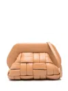 Themoirè Tia Weaved Vegan Leather Clutch In Beige