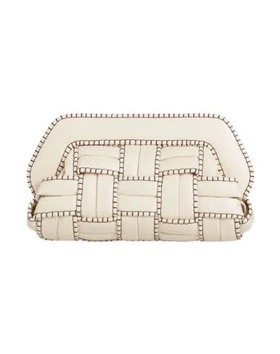 Themoirè Tia Woman Clutch Cream Size - Textile Fibers In White