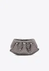 Themoirè Textured Metallic Clutch Structured Shape In Silver
