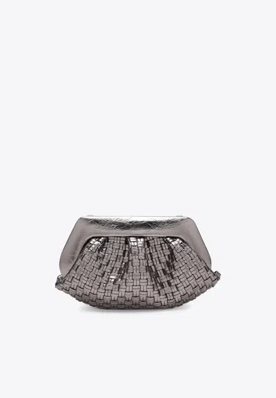 THEMOIRÈ TIA WOVEN CLUTCH BAG