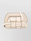 Themoirè Tia Woven Clutch Detachable Strap In Neutral