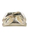 Themoirè Metallic Folded Clutch Detachable Strap In Neutral