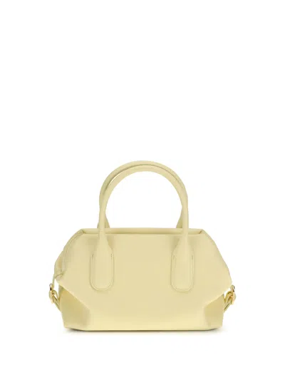 Themoirè Top Handle Bag In Yellow