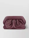 Themoirè Vegan Compact Clutch Removable Strap In Burgundy
